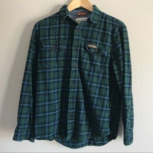Field & Stream Men’s Green Blue Flannel Shirt M